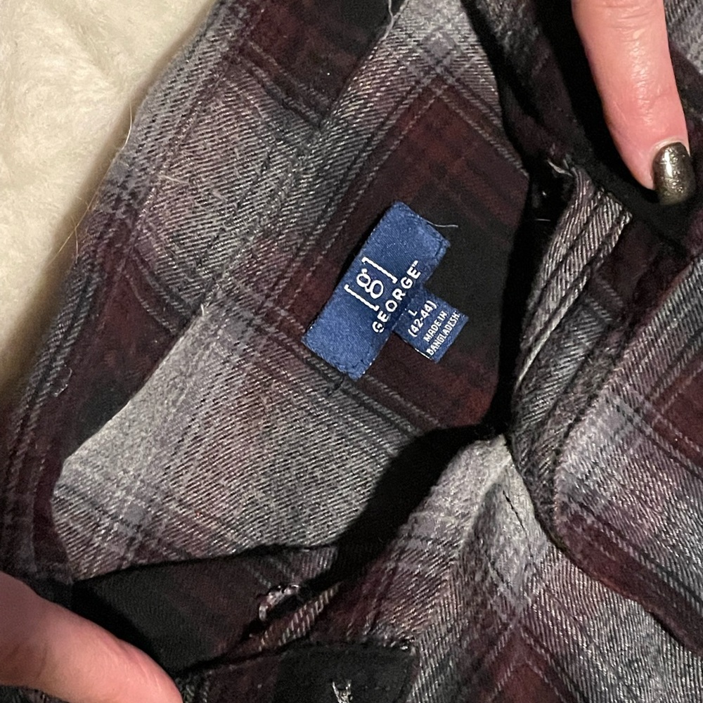 GEORGE mens long sleeve plaid button up EUC